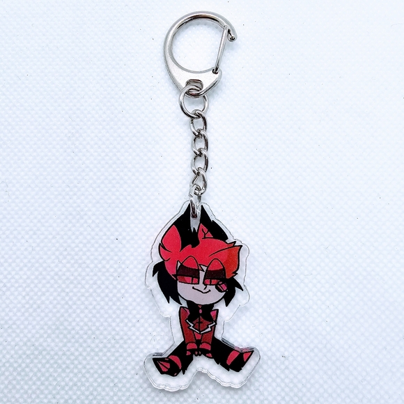Hazbin Hotel Keychains! Adam Alastor Angel Husk Lucifer SirPentious ValentinoVox - Picture 3 of 9